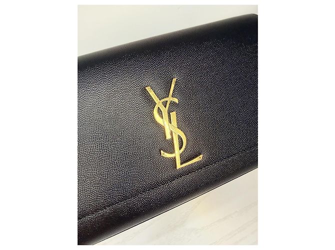 Christian Dior Borsa Kate Chain in Pelle Grain De Poudre Nero Oro D'oro - vista 6
