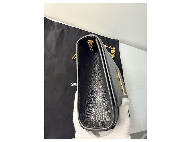 Christian Dior Borsa Kate Chain in Pelle Grain De Poudre Nero Oro D'oro - vista 7