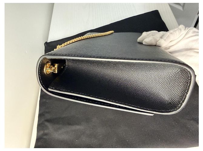 Christian Dior Borsa Kate Chain in Pelle Grain De Poudre Nero Oro D'oro - vista 9