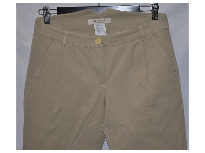 Pantalones Etro beige de algodón stretch - vista 2