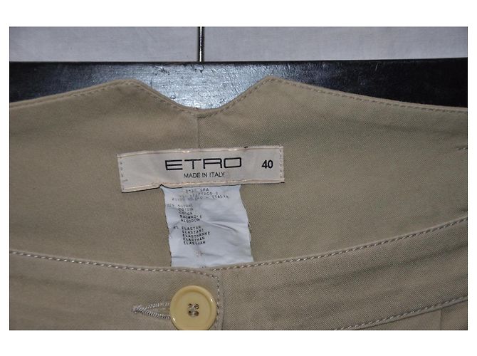 Pantalones Etro beige de algodón stretch - vista 3