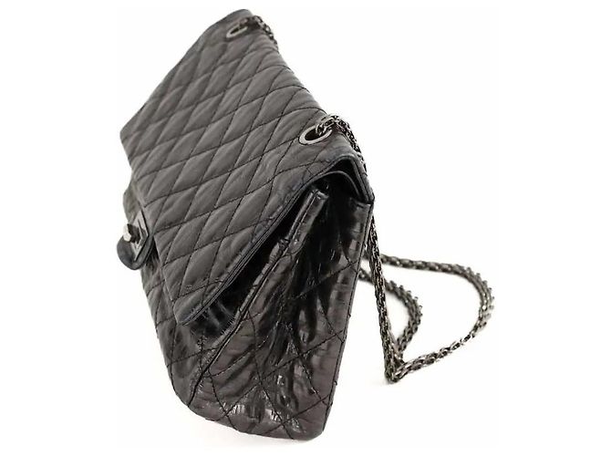 Chanel Borsa a Spalla 2.55 in Pelle Grigia Grigio - vista 3