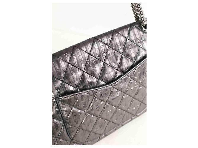 Chanel Borsa a Spalla 2.55 in Pelle Grigia Grigio - vista 5