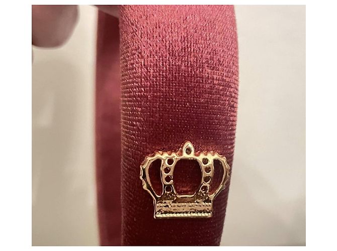 gioiello per capelli DOLCE & GABBANA velluto color rosa scuro con stemma Bordò - vista 10