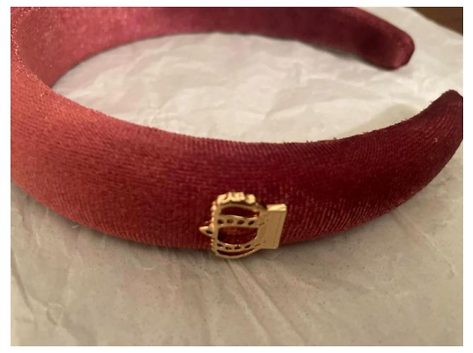 gioiello per capelli DOLCE & GABBANA velluto color rosa scuro con stemma Bordò - vista 11