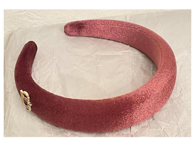 gioiello per capelli DOLCE & GABBANA velluto color rosa scuro con stemma Bordò - vista 7