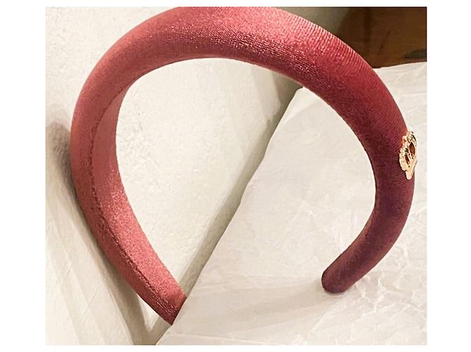 gioiello per capelli DOLCE & GABBANA velluto color rosa scuro con stemma Bordò - vista 9