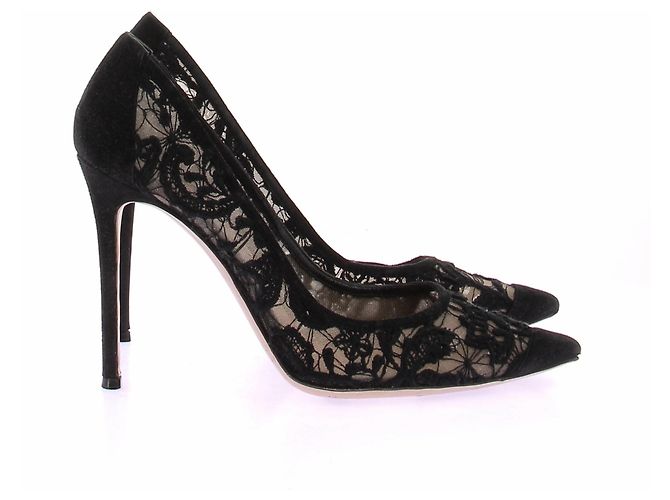Gianvito Rossi Schwarze Spitzen-Pumps - Ansicht 2