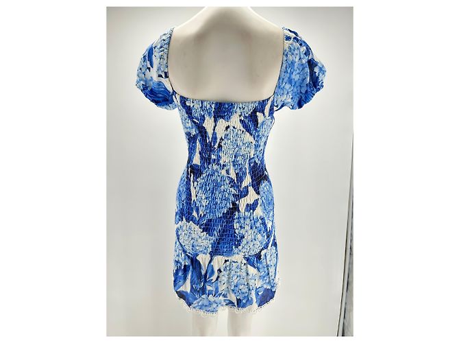 Autre Marque Blau-weißer geraffter Kleid - Ansicht 2