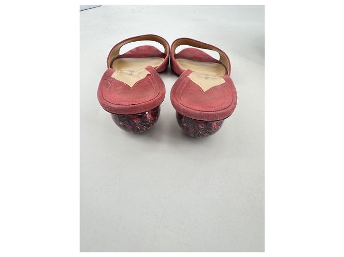 Paul Andrew Mule rosa in suede invecchiato - vista 3