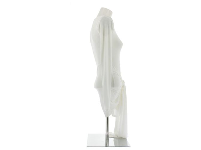 Autre Marque Vestido curto branco com nó e mangas longas KAIIA - vista 3
