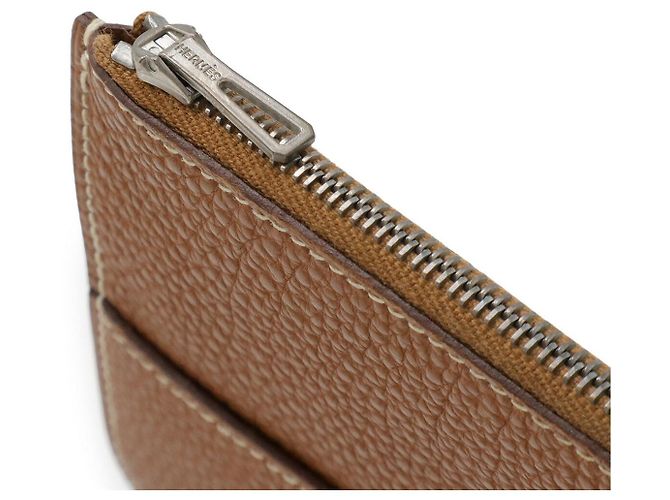 Monedero Dogon Togo de Hermès Dorado Bronce - vista 4