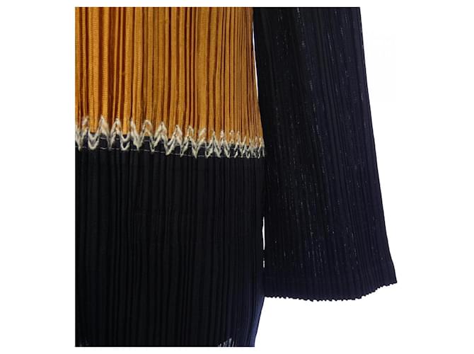 Issey Miyake Túnica Patchwork Pleats Please 2014 Castaño Púrpura Azul marino - vista 5