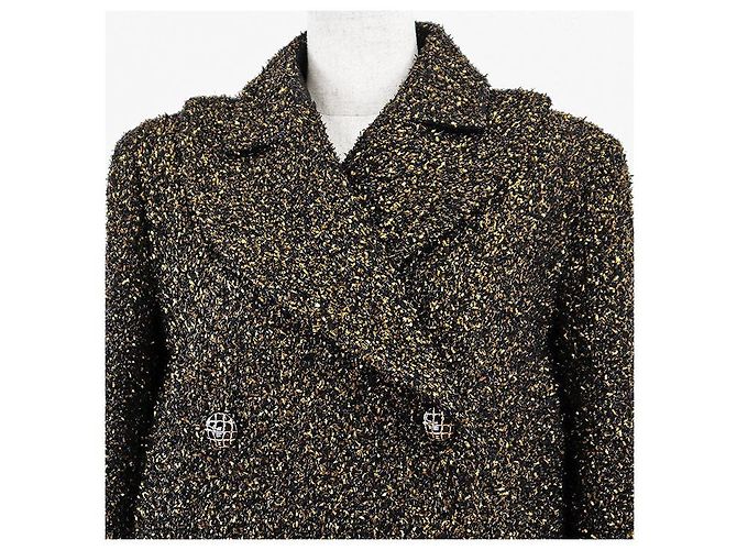 Timeless Abrigo de tweed metálico CHANEL Metiers d’Art Paris Egypte Negro Dorado - vista 2