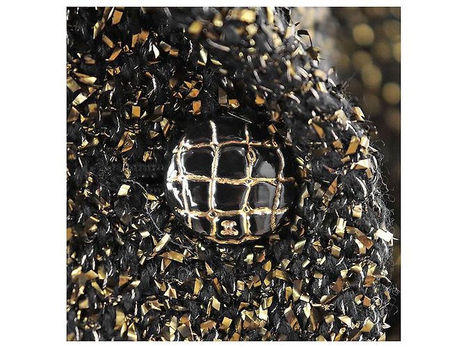 Timeless Abrigo de tweed metálico CHANEL Metiers d’Art Paris Egypte Negro Dorado - vista 3