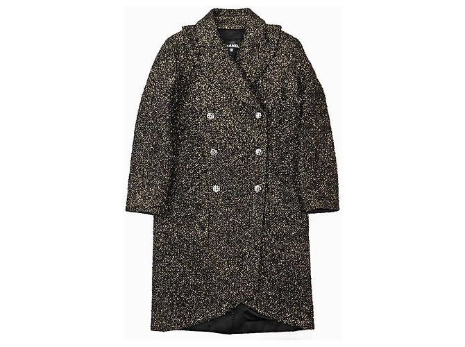 Timeless Abrigo de tweed metálico CHANEL Metiers d’Art Paris Egypte Negro Dorado - vista 5