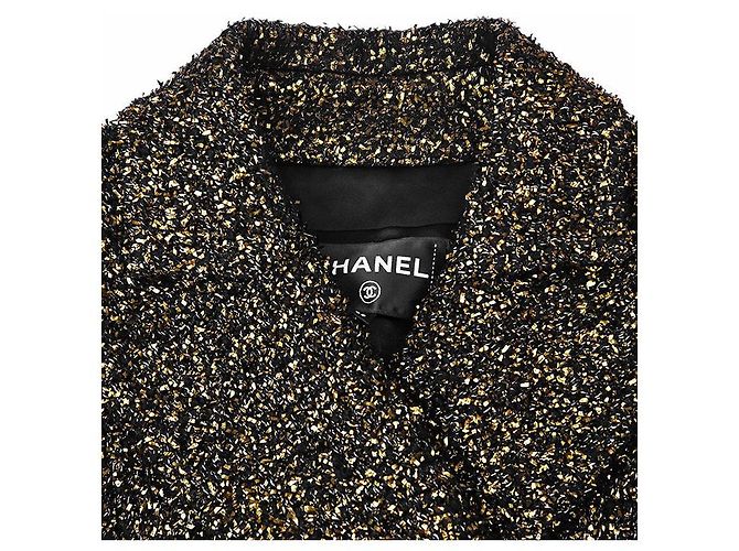 Timeless Abrigo de tweed metálico CHANEL Metiers d’Art Paris Egypte Negro Dorado - vista 6