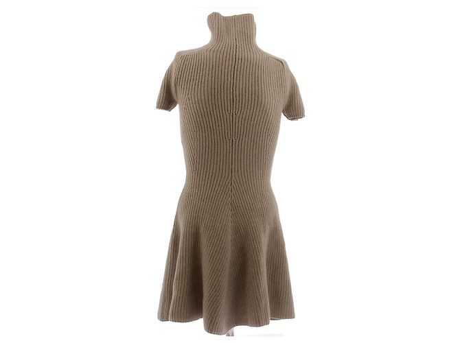Magda Butrym Beige Kurzkleid aus Kaschmir mit Rollkragen - Ansicht 2