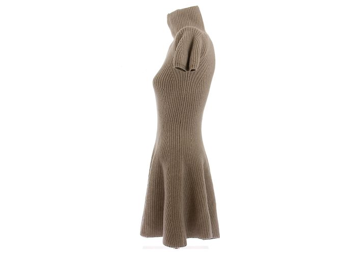 Magda Butrym Beige Kurzkleid aus Kaschmir mit Rollkragen - Ansicht 4