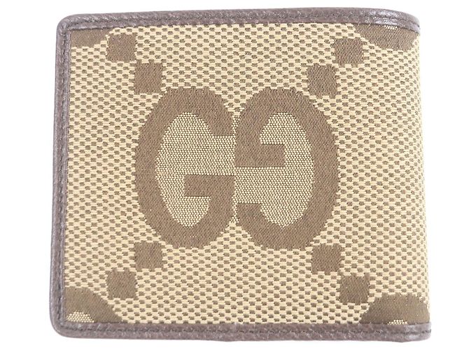 Billetera bifold de lona GG Jumbo de Gucci Castaño - vista 3
