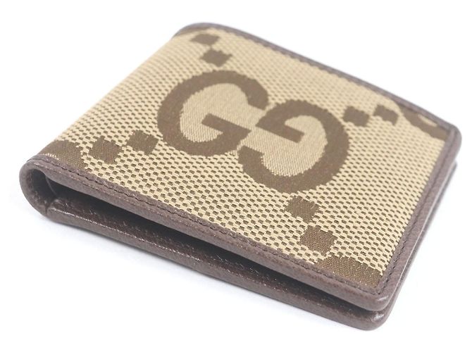 Billetera bifold de lona GG Jumbo de Gucci Castaño - vista 4