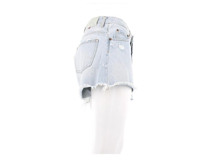 Off White Short de denim azul claro - vista 3