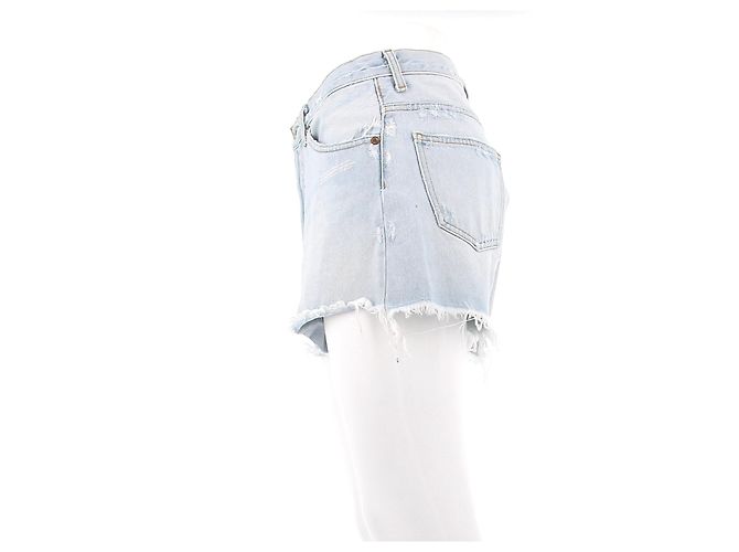Off White Short de denim azul claro - vista 4
