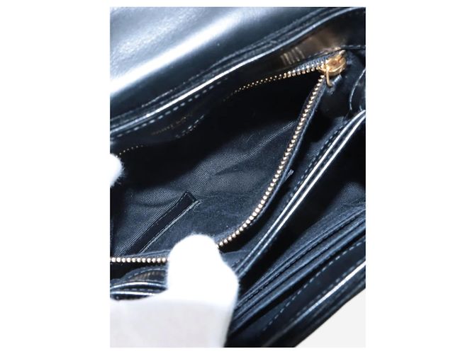 Saint Laurent Borsa a tracolla in velluto nero Loulou - vista 10