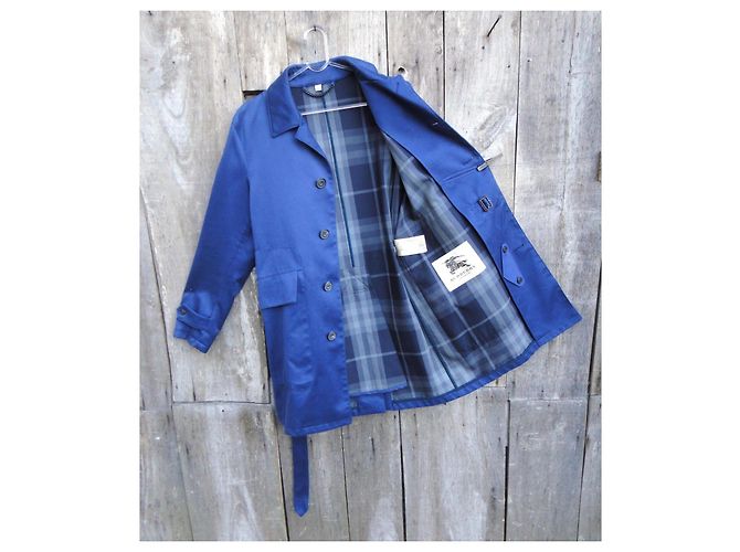 Impermeabile Burberry in cotone blu uomo - vista 2