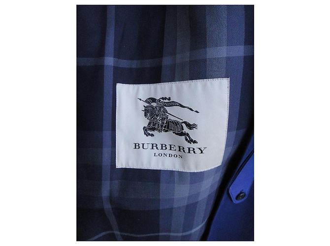 Impermeabile Burberry in cotone blu uomo - vista 3