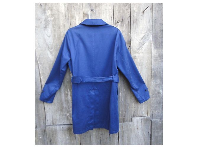 Impermeabile Burberry in cotone blu uomo - vista 4