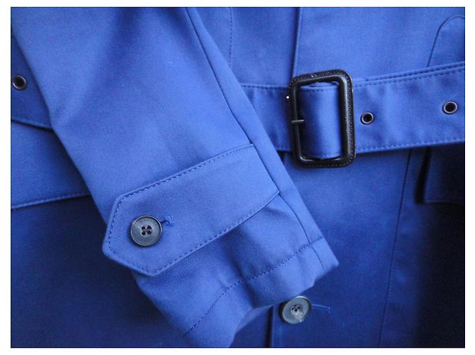 Impermeabile Burberry in cotone blu uomo - vista 5