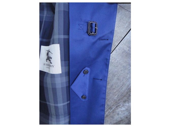 Impermeabile Burberry in cotone blu uomo - vista 6