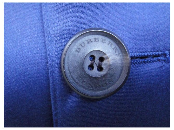 Impermeabile Burberry in cotone blu uomo - vista 7