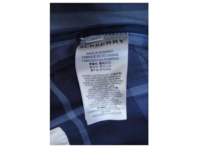 Impermeabile Burberry in cotone blu uomo - vista 8