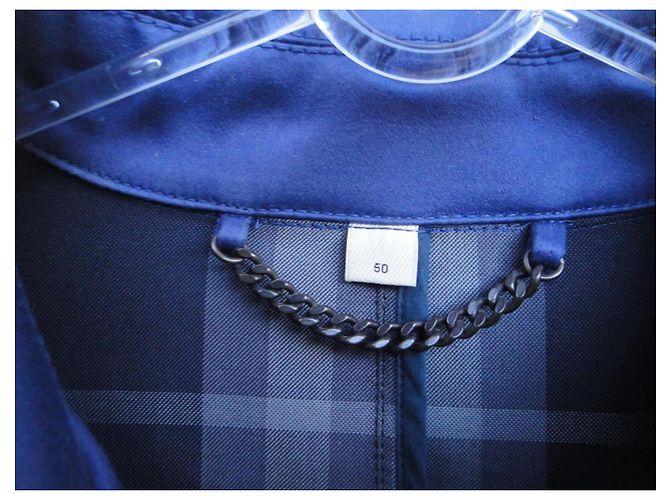 Impermeabile Burberry in cotone blu uomo - vista 9