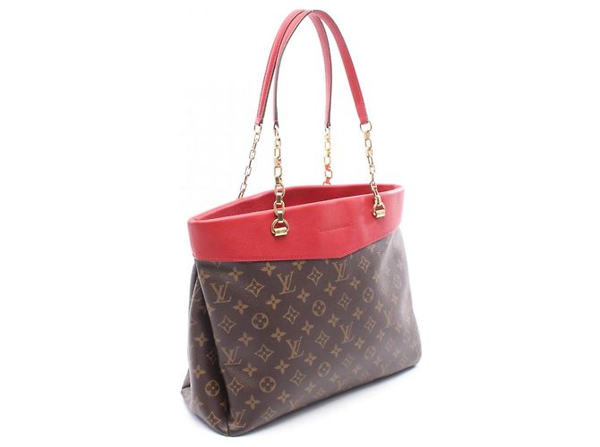 Borsa Tote Pallas di Louis Vuitton Marrone Rosso Monogramma - vista 2