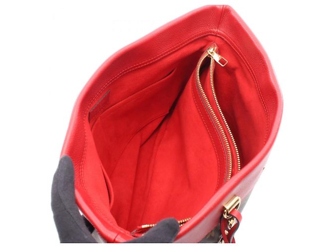 Borsa Tote Pallas di Louis Vuitton Marrone Rosso Monogramma - vista 3