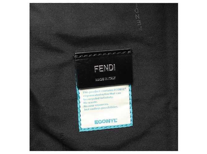 Fendi Zucca Rucksack Braun Schwarz Gelb Leder Nylon - Ansicht 4