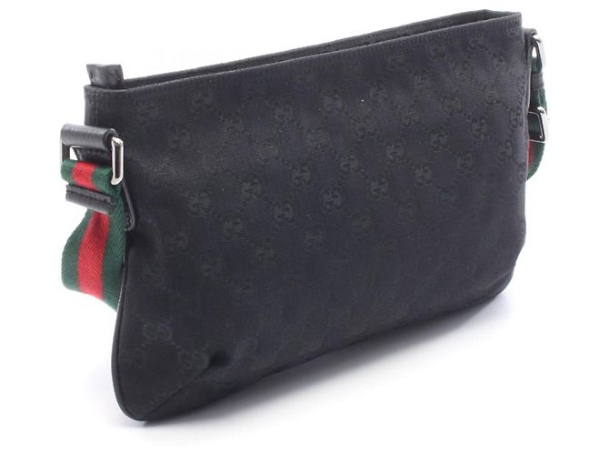 Borsa a Spalla Gucci Sherry Line GG in Tela Nero - vista 2