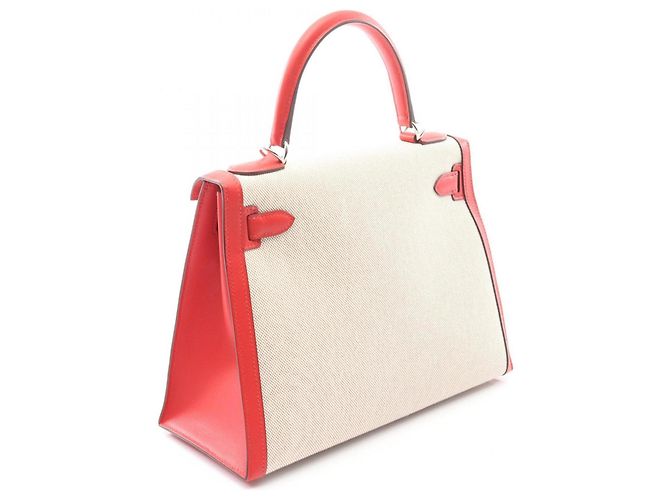 Borsa Hermès Kelly 28 Rosso Beige Crudo - vista 2