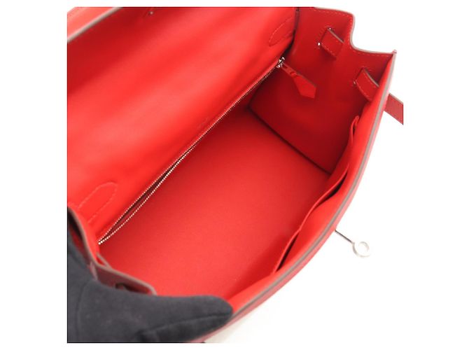 Borsa Hermès Kelly 28 Rosso Beige Crudo - vista 3