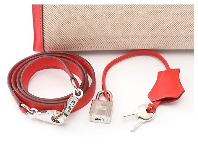 Borsa Hermès Kelly 28 Rosso Beige Crudo - vista 6