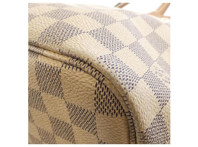 Borsa Louis Vuitton Damier Azur Neverfull MM Rosa Blu - vista 2
