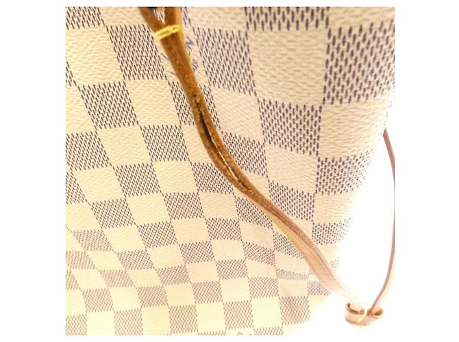 Borsa Louis Vuitton Damier Azur Neverfull MM Rosa Blu - vista 4