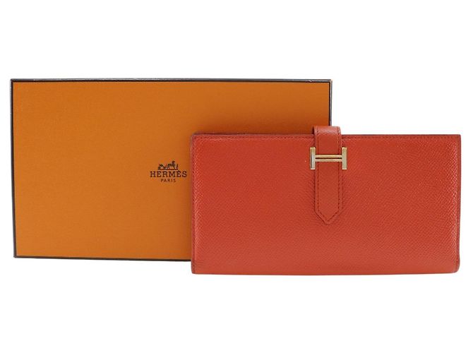 Cartera Soufflet Bearn en Epsom naranja de Hermès - vista 13
