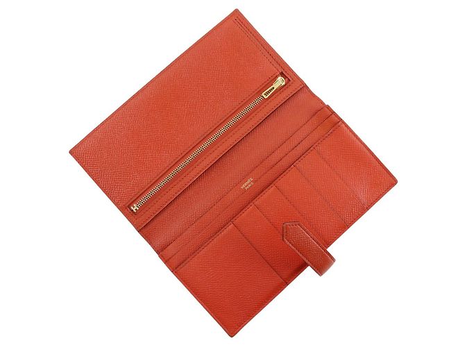 Cartera Soufflet Bearn en Epsom naranja de Hermès - vista 4