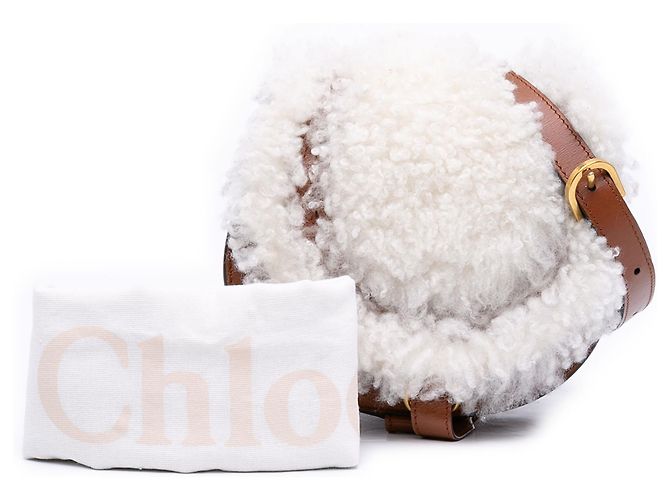 Mini borsa Marcie in shearling e pelle di vitello Chloé Brown - vista 12