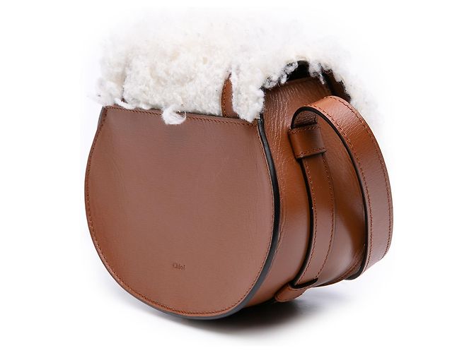 Mini borsa Marcie in shearling e pelle di vitello Chloé Brown - vista 2