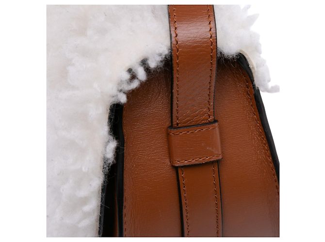 Mini borsa Marcie in shearling e pelle di vitello Chloé Brown - vista 9